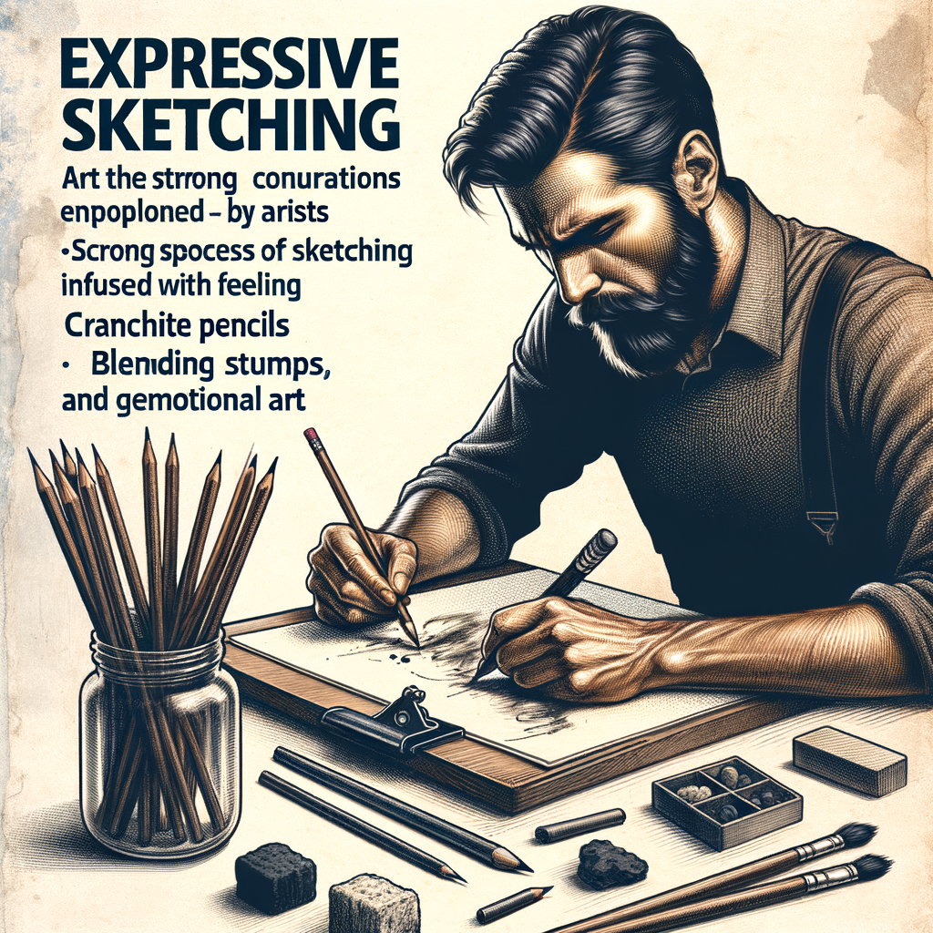 Artist demonstrating expressive sketching techniques to evoke emotion in art, highlighting the intimate connection between art and emotion.