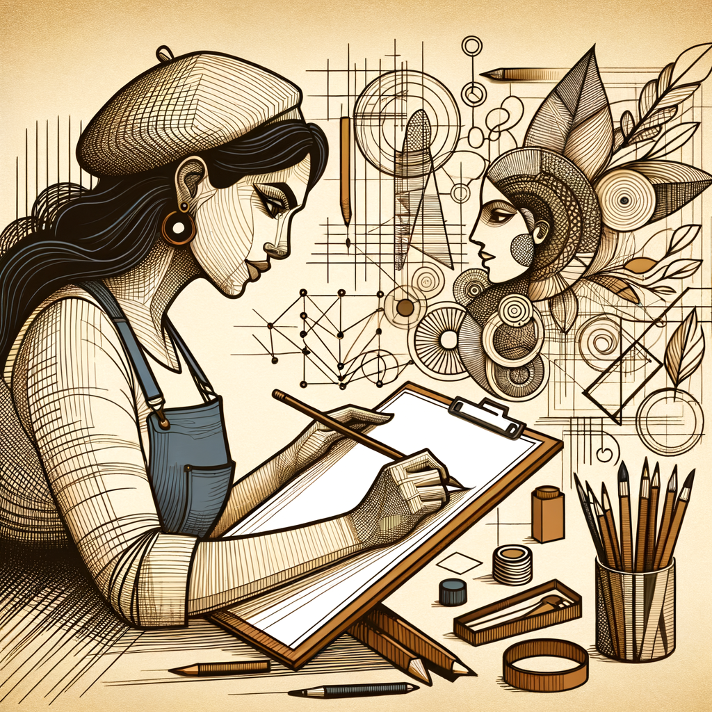 Professional artist demonstrating line art techniques on a drawing pad, showcasing the power of line in art and symbolizing the journey of mastering line art for a line art drawing tutorial.