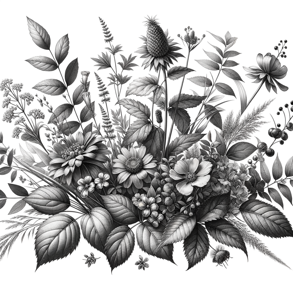 Detailed botanical sketch showcasing botanical illustration techniques and nature-inspired art, highlighting floral sketching and botanical drawing tutorials for 'Exploring the Beauty of Botanical Sketching'.